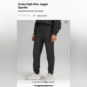 Lululemon High rise scuba jogger in black sparkle